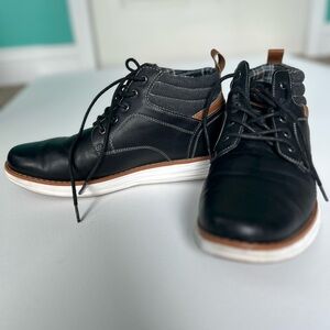 Men's Black and Brown High-Top Sneakers